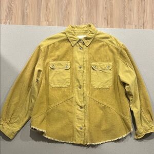 Mustard Green Oversized Corduroy Women's Shacket